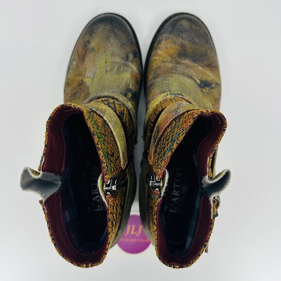 Spring Step L'Artiste Women's Shazzam Ankle Booties Camel Size 37 EU/ 6.5-7 US - Picture 8 of 11